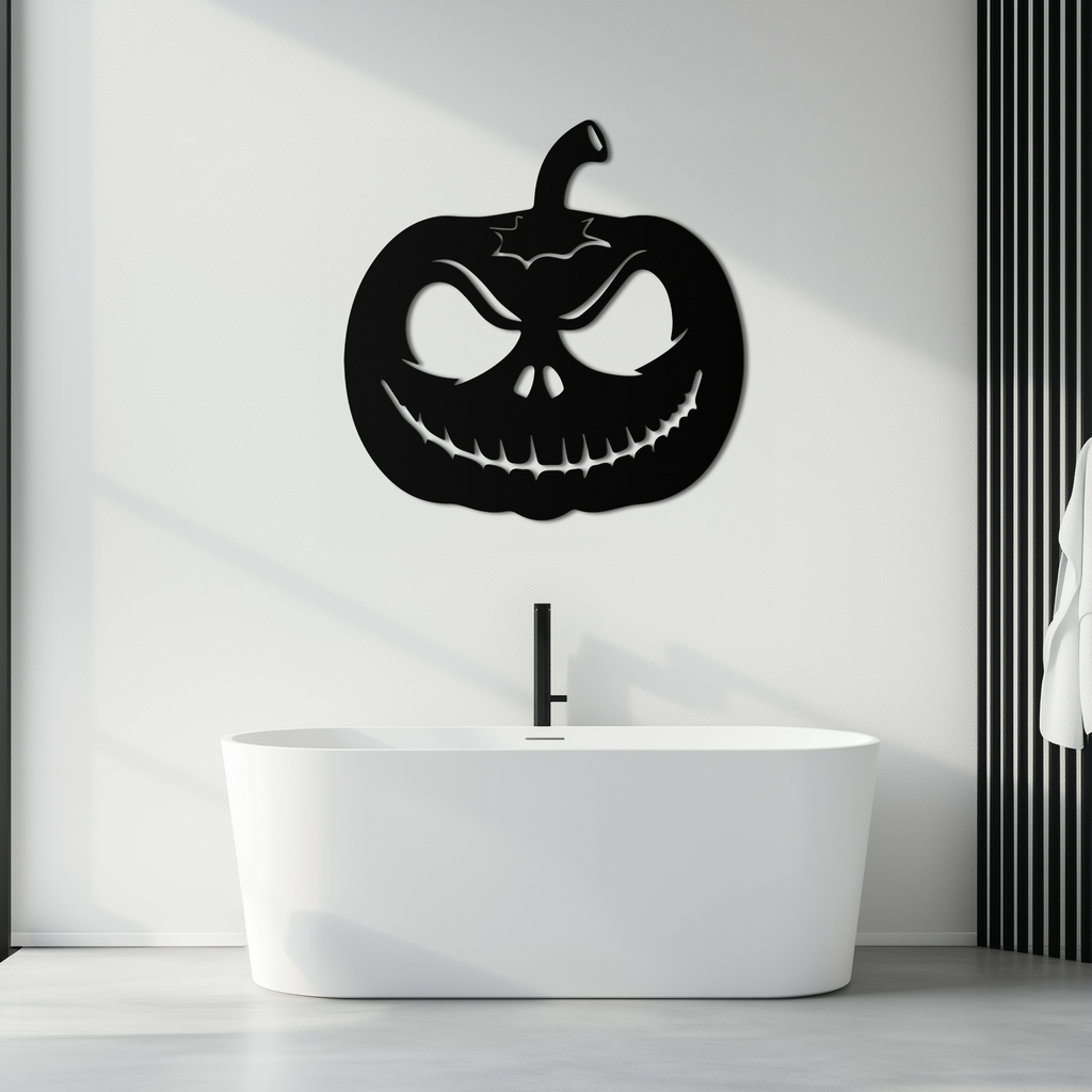 Pumpkin Metal Wall Art – Halloween Jack-O'-Lantern Decor- KAF282