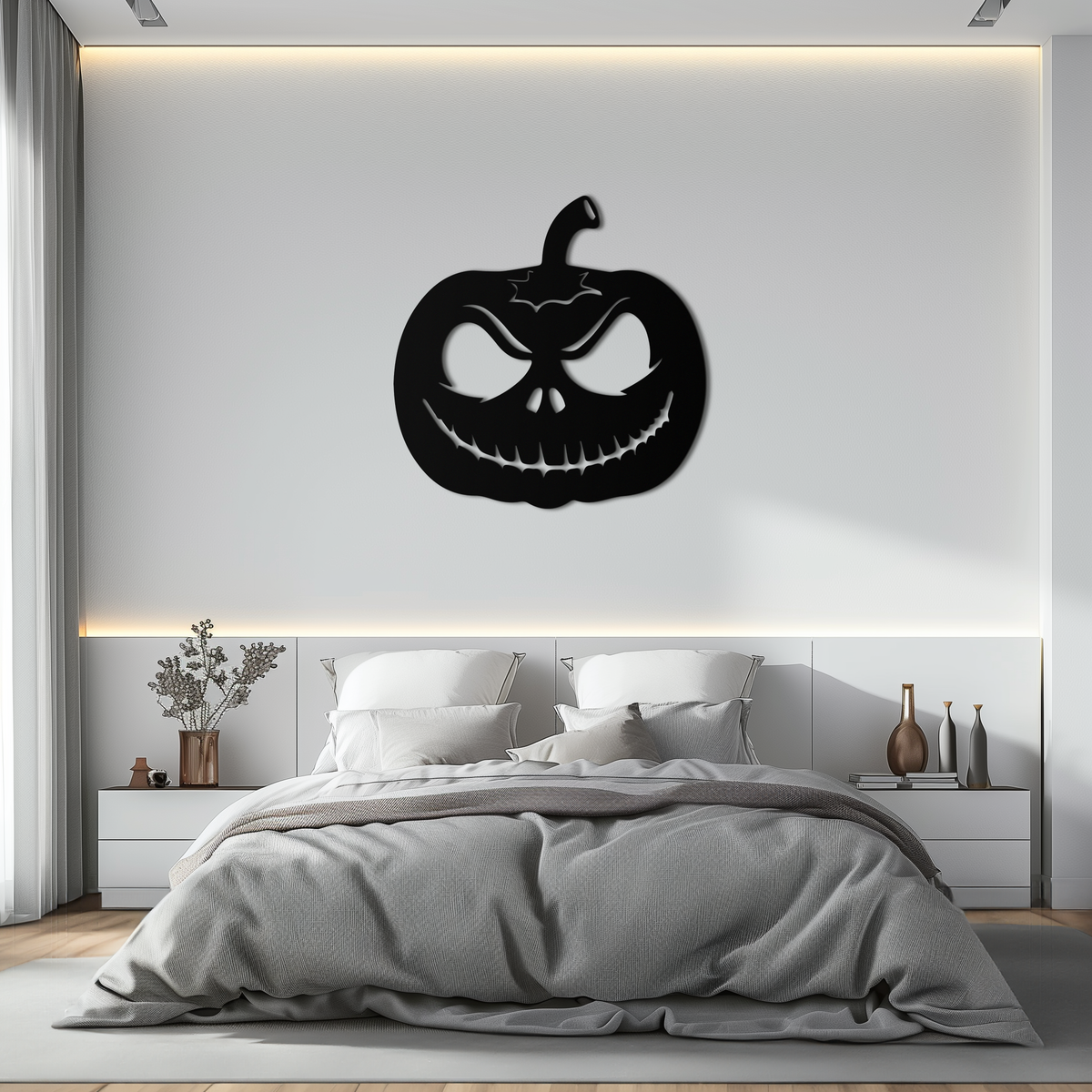 Pumpkin Metal Wall Art – Halloween Jack-O'-Lantern Decor- KAF282