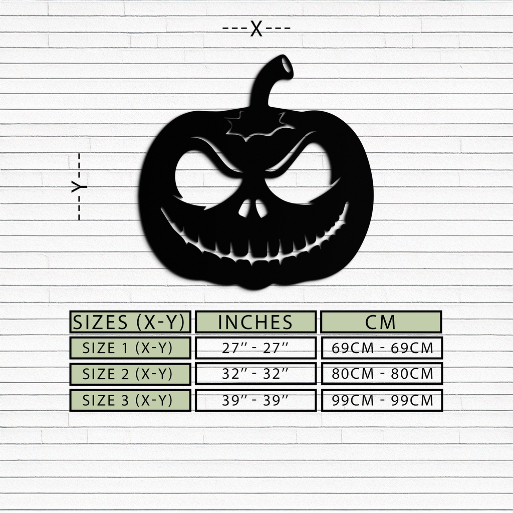Pumpkin Metal Wall Art – Halloween Jack-O'-Lantern Decor- KAF282