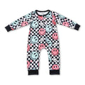 Plaid Smile Long Sleeve Baby Romper