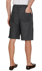 Men's Pull-On Stretch Denim and Twill Shorts — Elastic Waist No Zipper