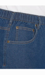 Men's Pull-On Stretch Denim and Twill Shorts — Elastic Waist No Zipper
