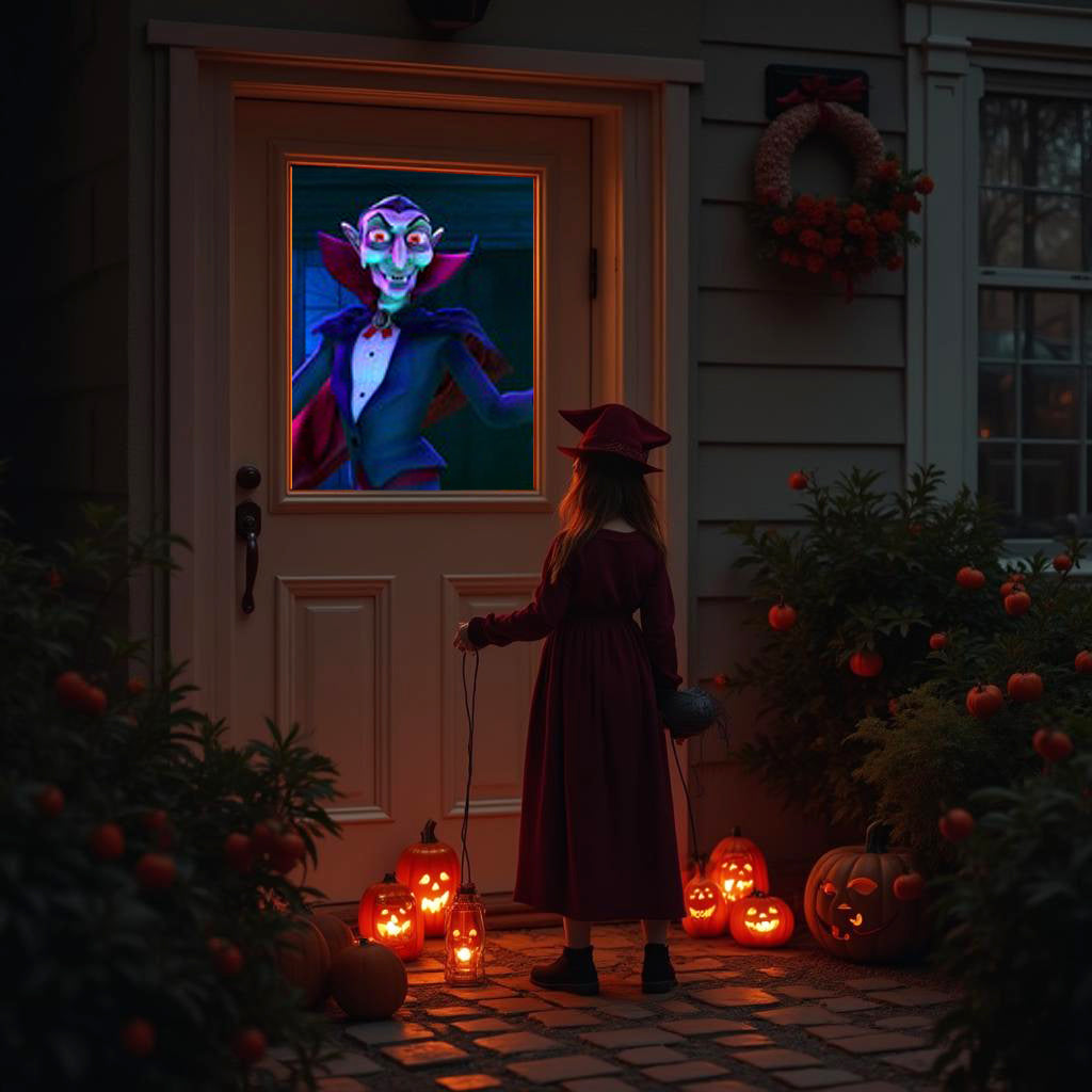 AtmosFX Halloween Digital Decoration USB - Monster Bash USB + 48" x 72" Projection Screen
