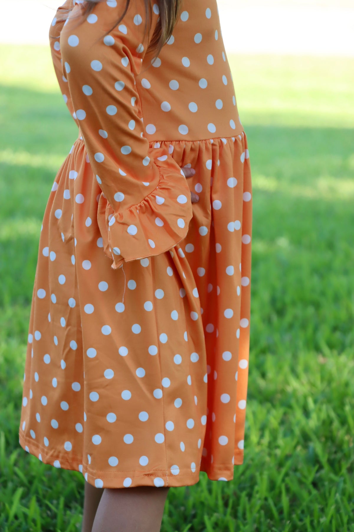 Pumpkin Print Girls Dress Set