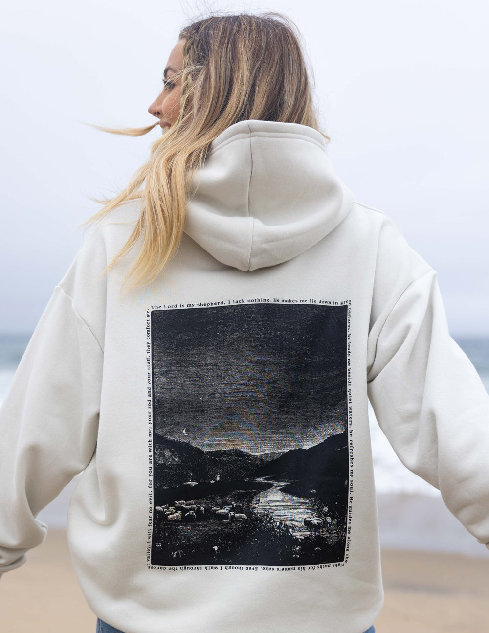 Psalm 23 Unisex Hoodie — Almond