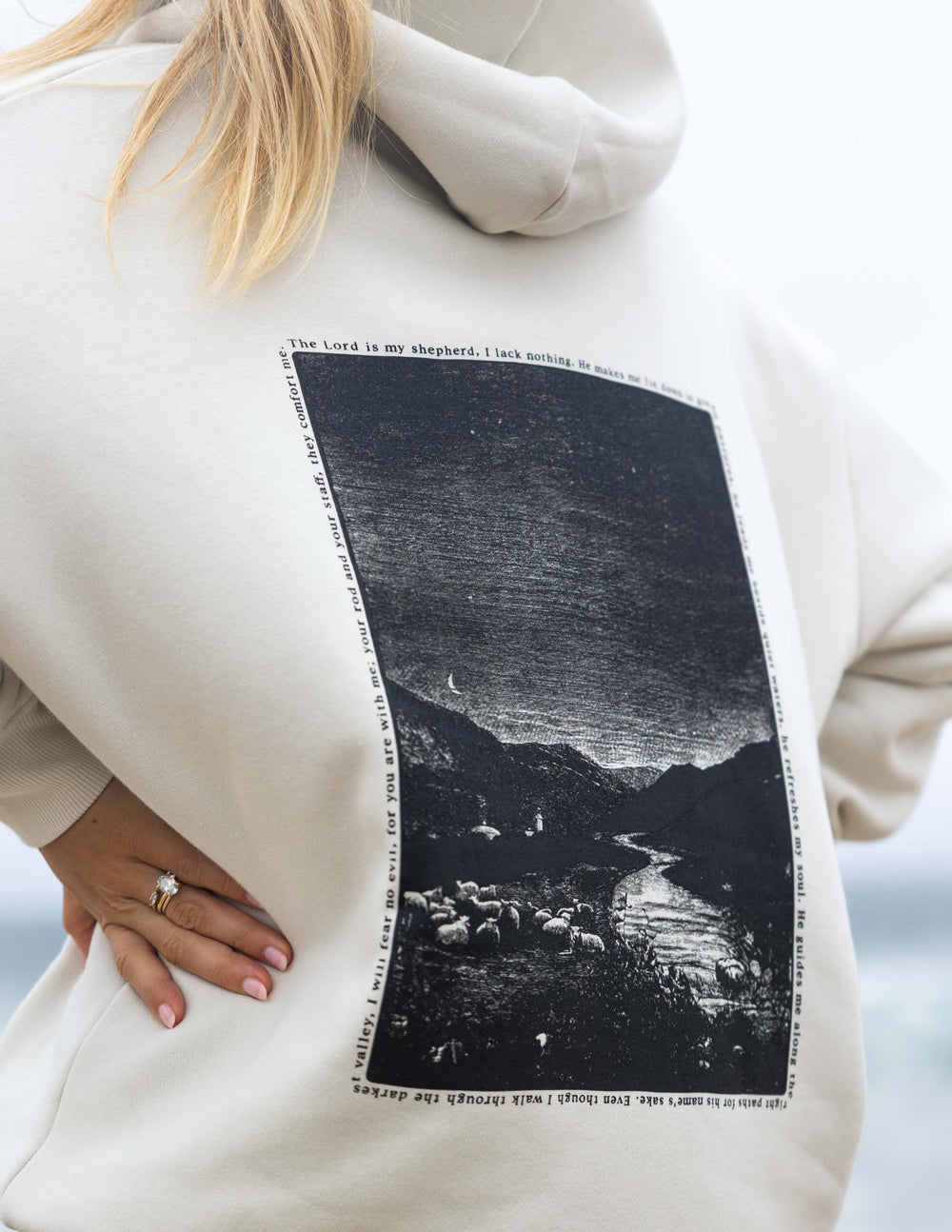 Psalm 23 Unisex Hoodie — Almond