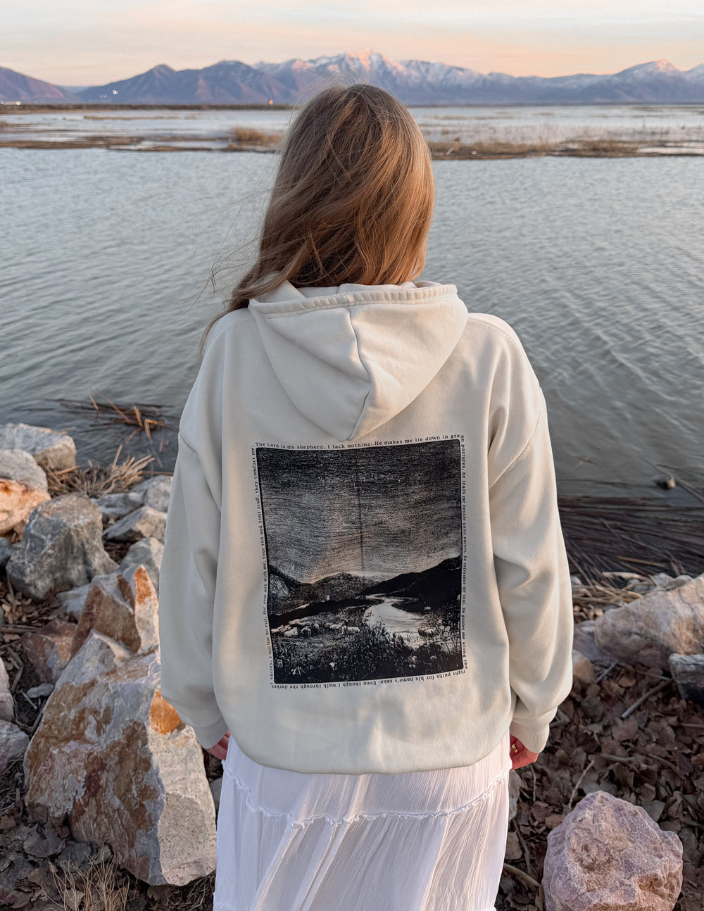 Psalm 23 Unisex Hoodie — Almond