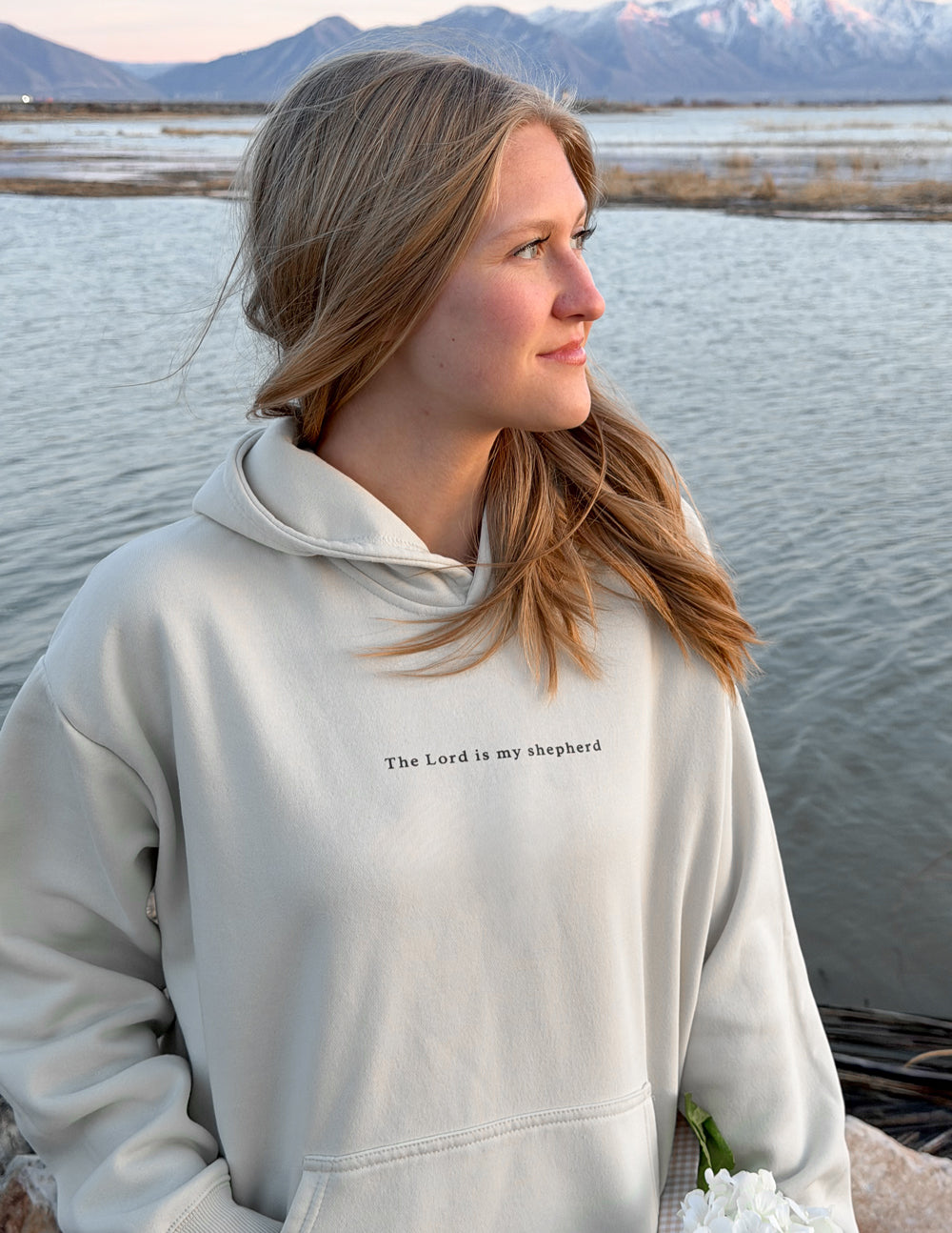 Psalm 23 Unisex Hoodie — Almond