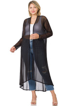Solid Long Kimono (Black)
