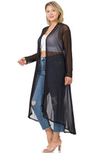 Solid Long Kimono (Black)