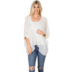 Kimono with Pleated Shoulder (Cream)