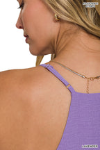 ADJUSTABLE STRAP V-NECK CAMI TOP (LAVENDER)