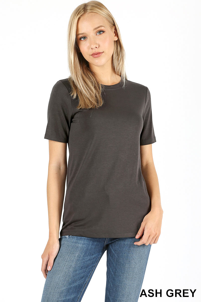Swoop Neck with Straight Hem (Ash Grey)