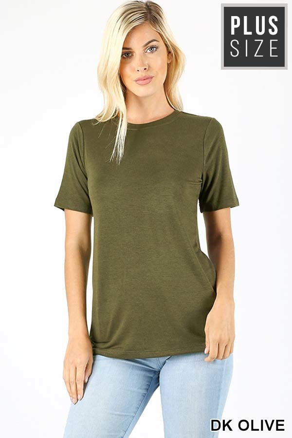 Swoop Neck with Straight Hem (Dark Olive)