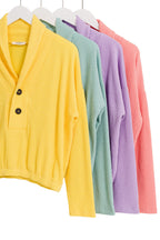 TEXTURED LINE ELASTIC WAIST PULLOVER TOP (LAVENDER)