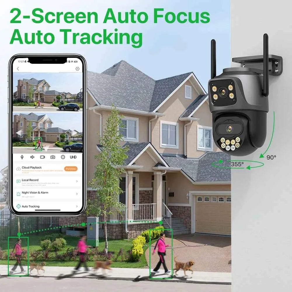 Dual-Lens 4MP 8MP Outdoor PTZ Camera