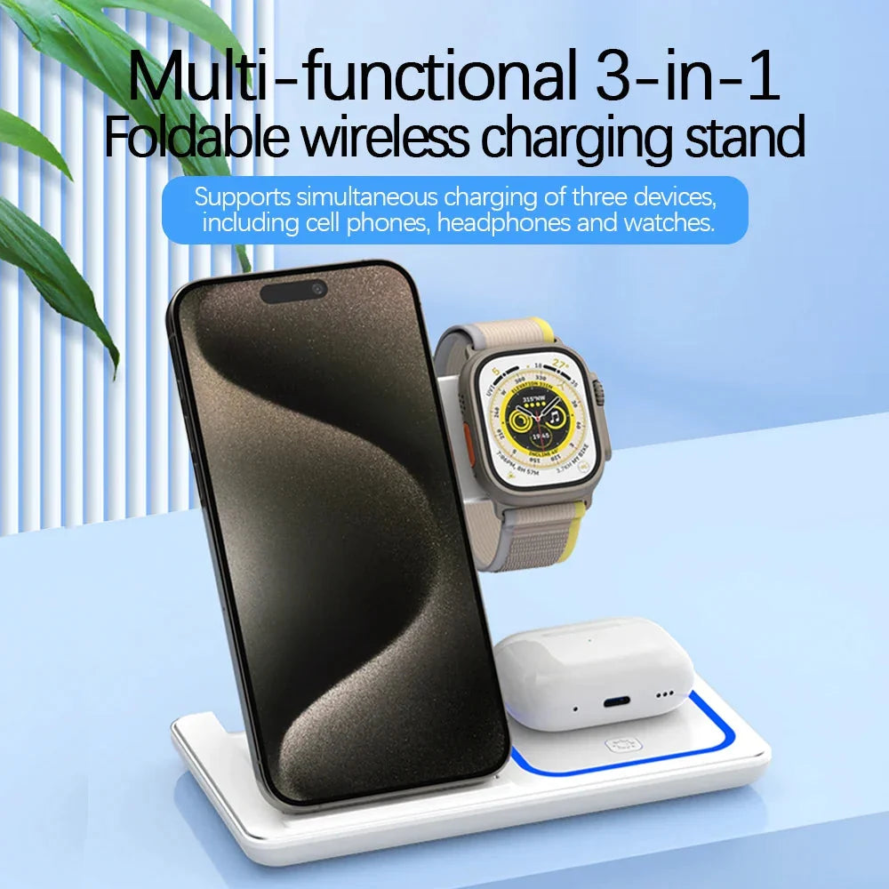 LED 3-in-1 Wireless Charging Station