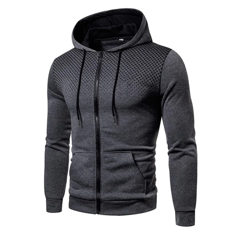 Polka Dot Pocket Zip Hoodie