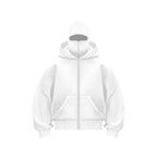 Men's Balaclava Zip Hoodie, Winter Warm Face Mask Hooded Jacket