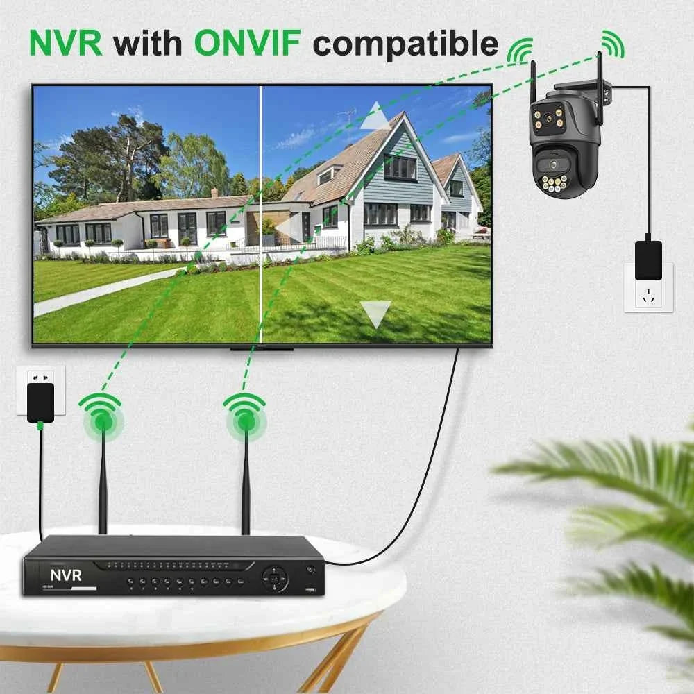 Dual-Lens 4MP 8MP Outdoor PTZ Camera