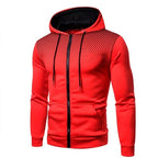 Polka Dot Pocket Zip Hoodie