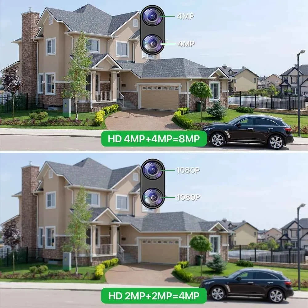 Dual-Lens 4MP 8MP Outdoor PTZ Camera