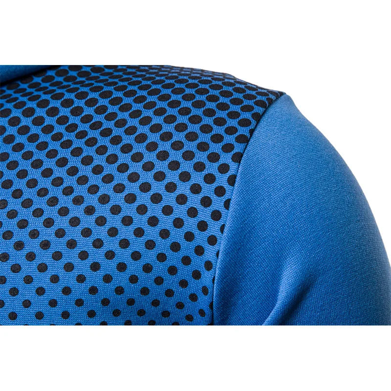 Polka Dot Pocket Zip Hoodie
