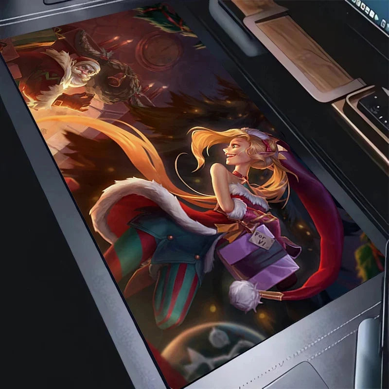 Mouse Pad PC 900x400 Colorful Graffiti Desktop Mouse Mat League of Legends Jinx Mousepad Laptop Arcane Anime Girl Keyboard Mat