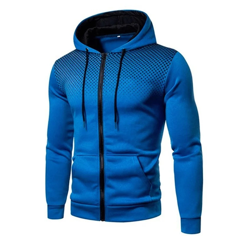 Polka Dot Pocket Zip Hoodie