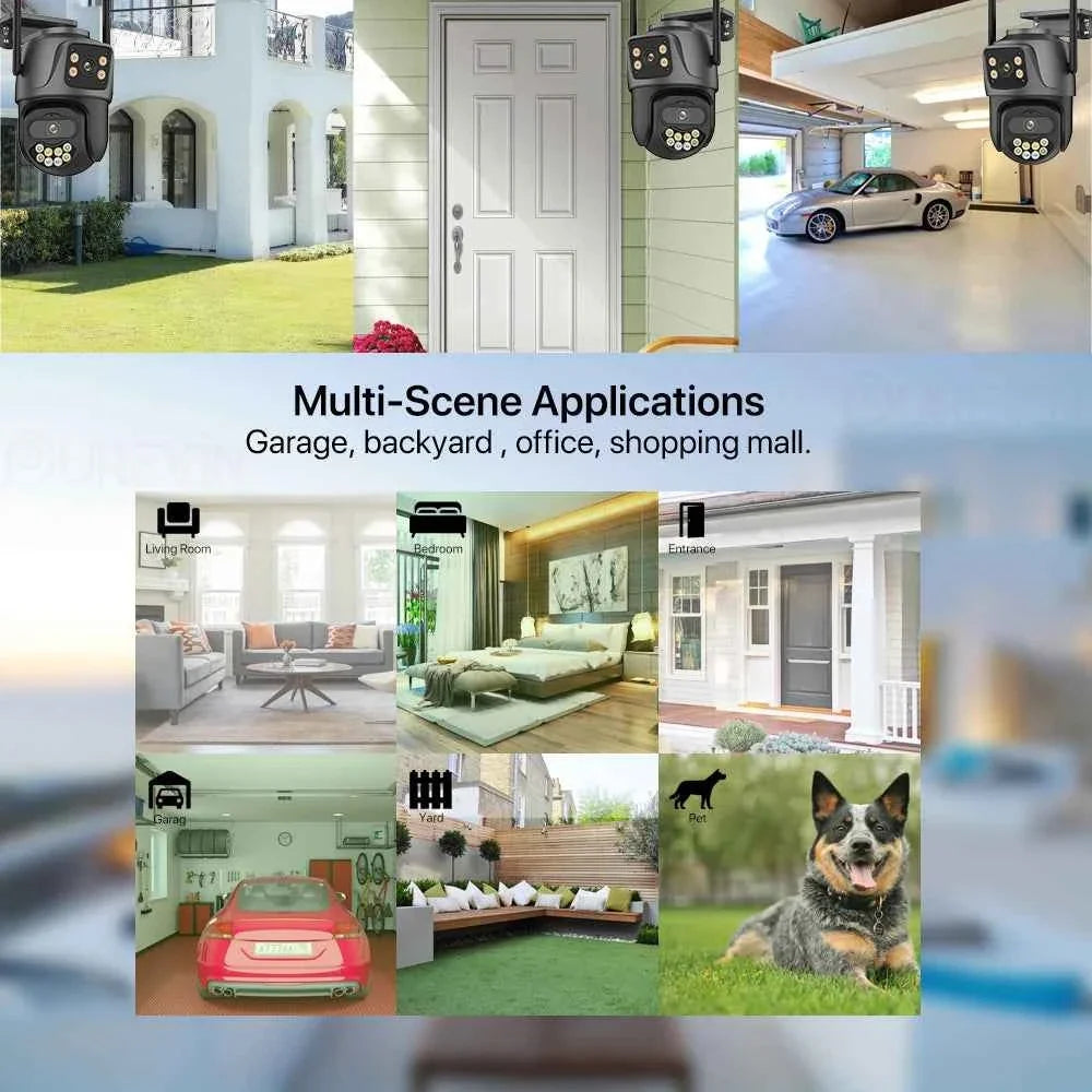 Dual-Lens 4MP 8MP Outdoor PTZ Camera