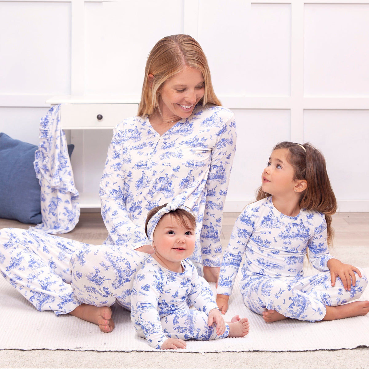 Toile de Jouy Bamboo Girls Pajama Set