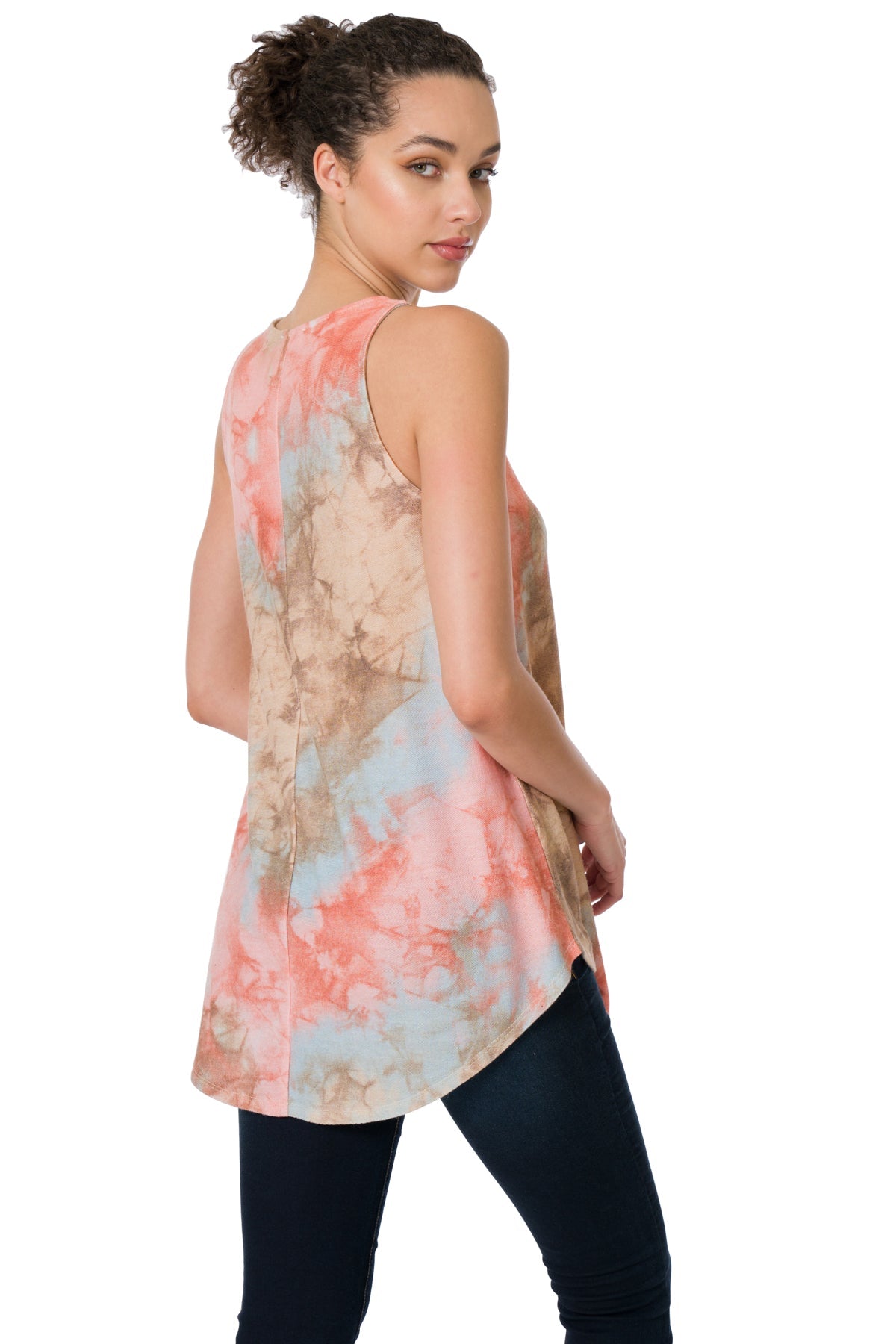 Flowy Tank - Tie Dye (Blue/Peach)