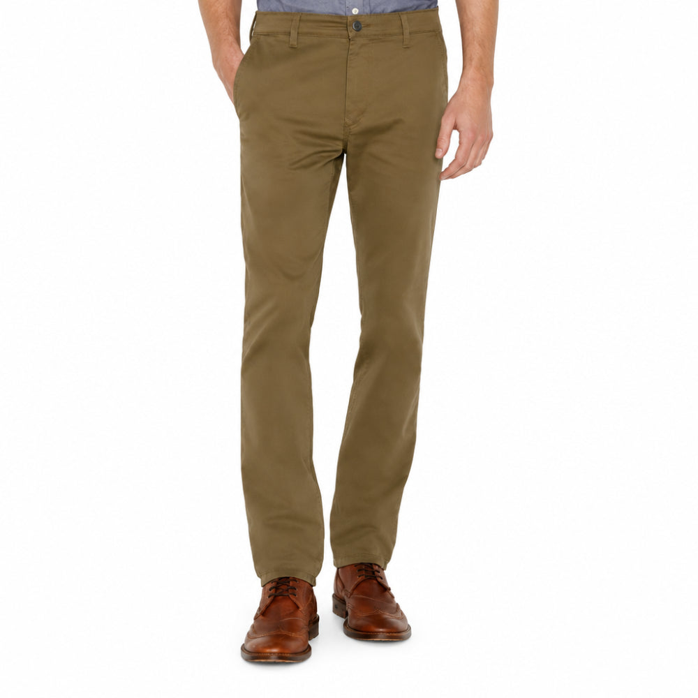 Olive Stretch Slim Fit Trousers