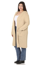 Hooded Sweater Cardigan (H. Beige)