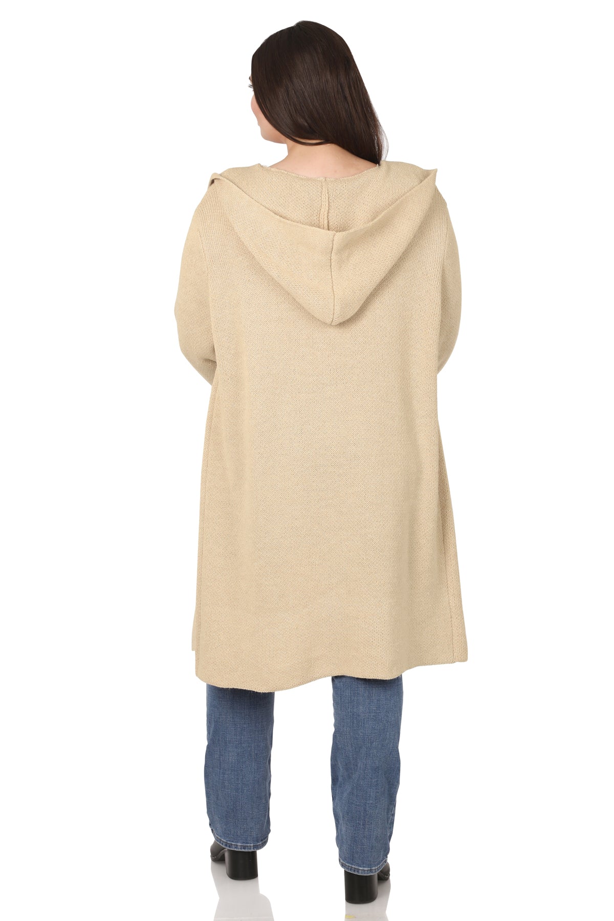 Hooded Sweater Cardigan (H. Beige)