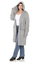 Hooded Sweater Cardigan (H. Grey)