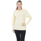 ROUND NECK BASIC SWEATER (CREAM)