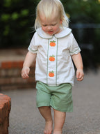 Pumpkin Applique Boys Outfit Set