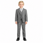 Boys Light Grey 5-Piece Suit Set