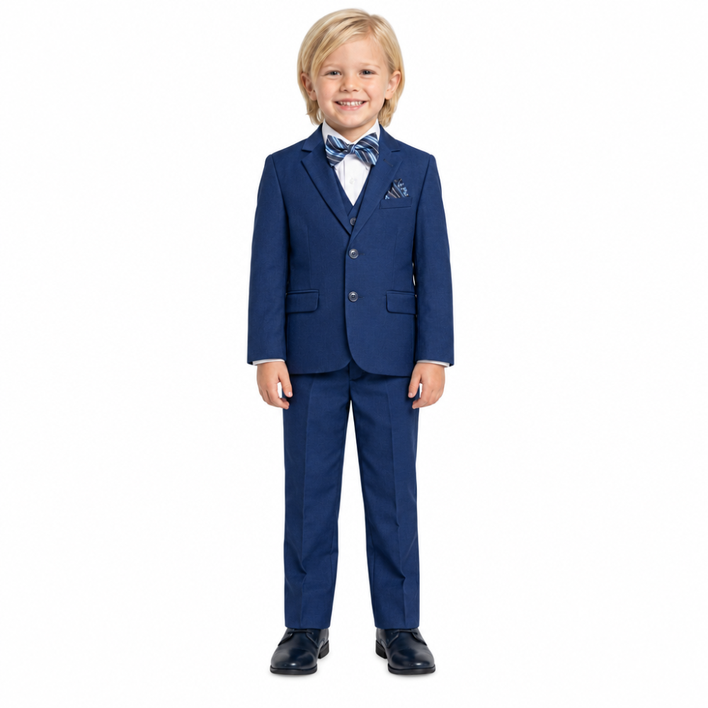 Boys Indigo Blue 5-Piece Suit Set