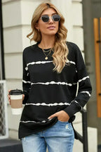 Tie-Dye Striped Black Sweatshirt