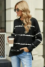 Tie-Dye Striped Black Sweatshirt