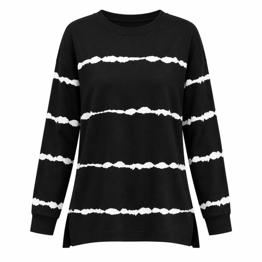 Tie-Dye Striped Black Sweatshirt