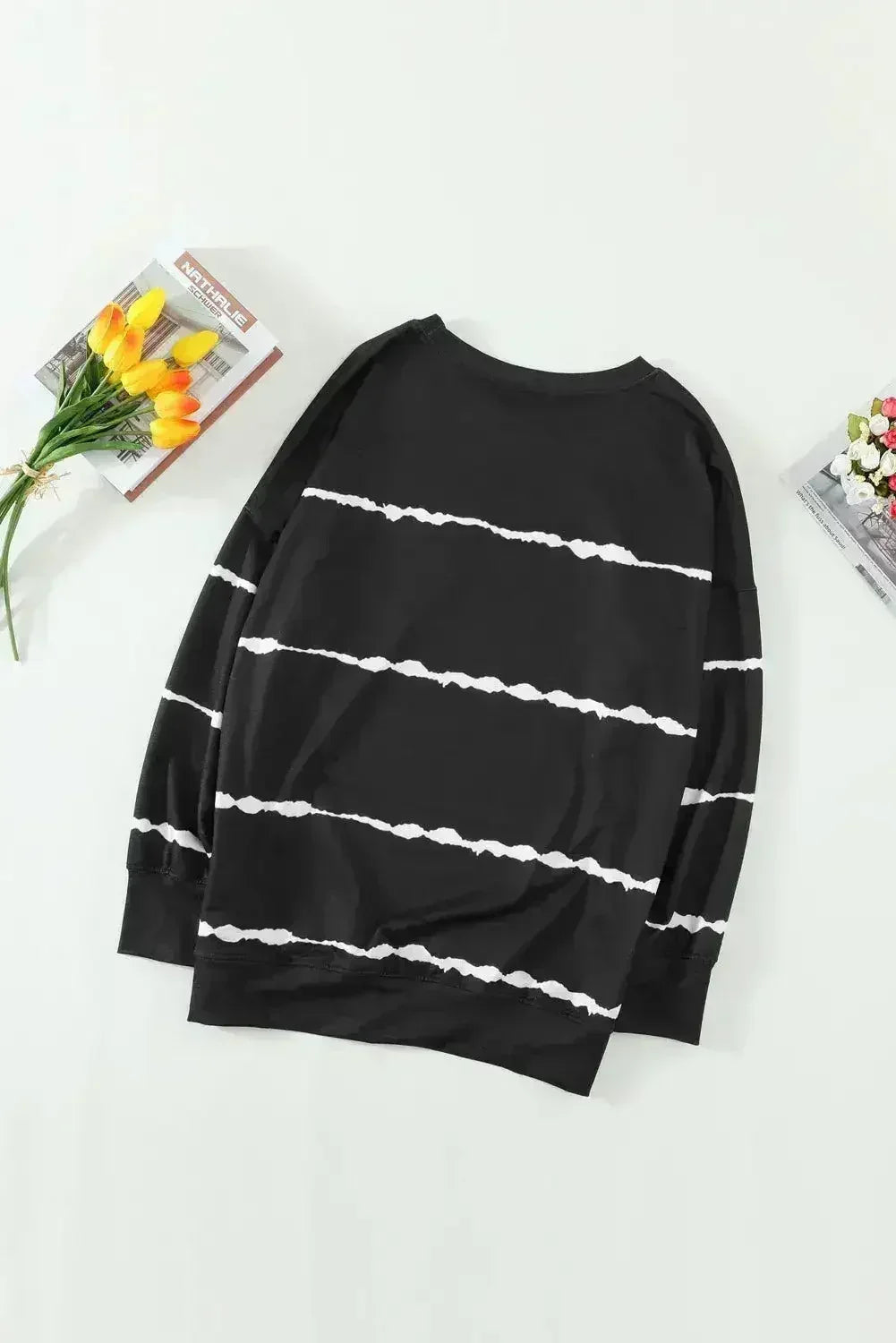 Tie-Dye Striped Black Sweatshirt