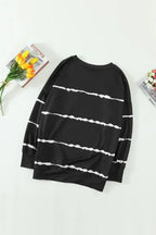 Tie-Dye Striped Black Sweatshirt