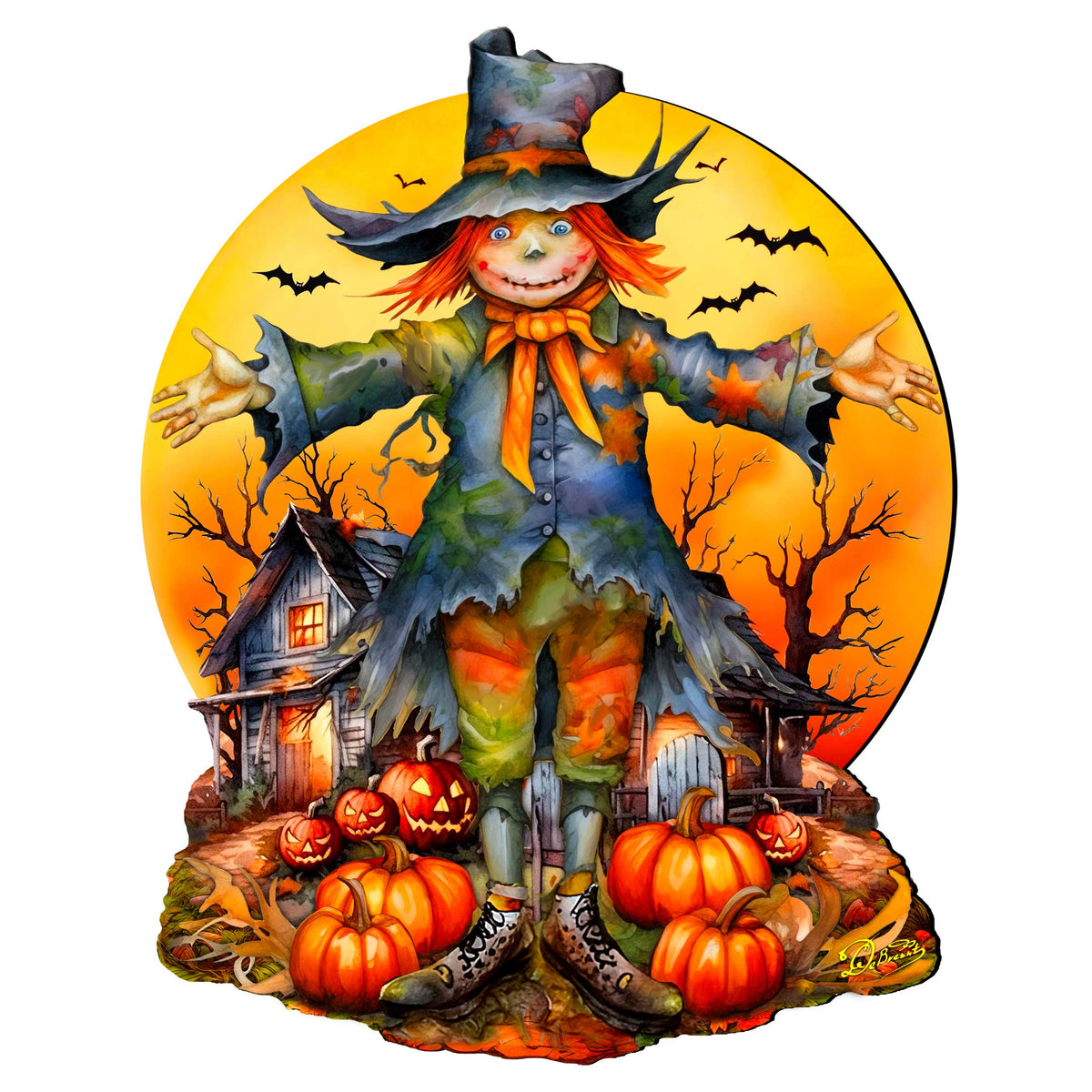 Halloween Scarecrow Holiday Door Decor by G. DeBrekht - Halloween Decor - 8652798H