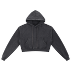Basic B Grunge Wash Cropped Hoodie