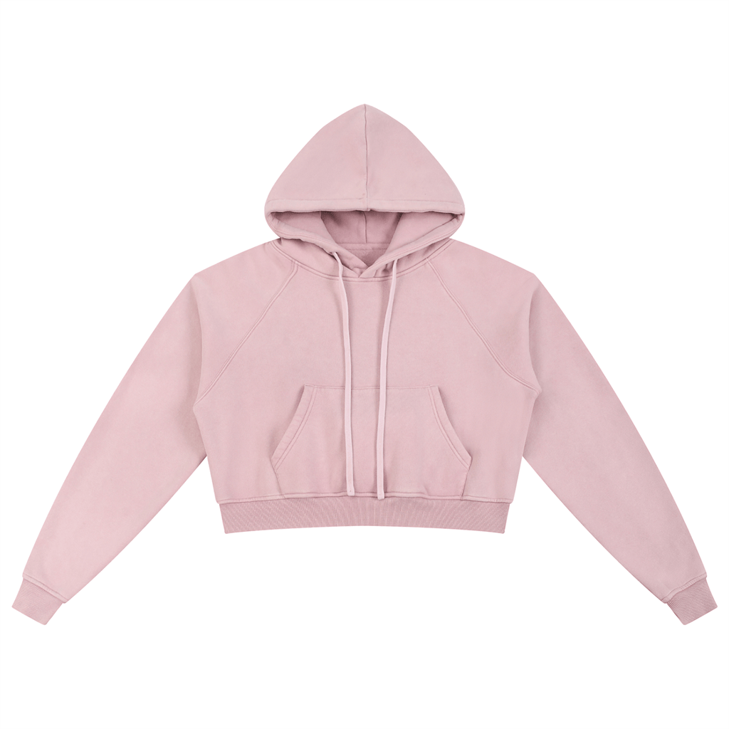 Basic B Grunge Wash Cropped Hoodie