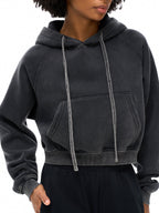 Basic B Grunge Wash Cropped Hoodie