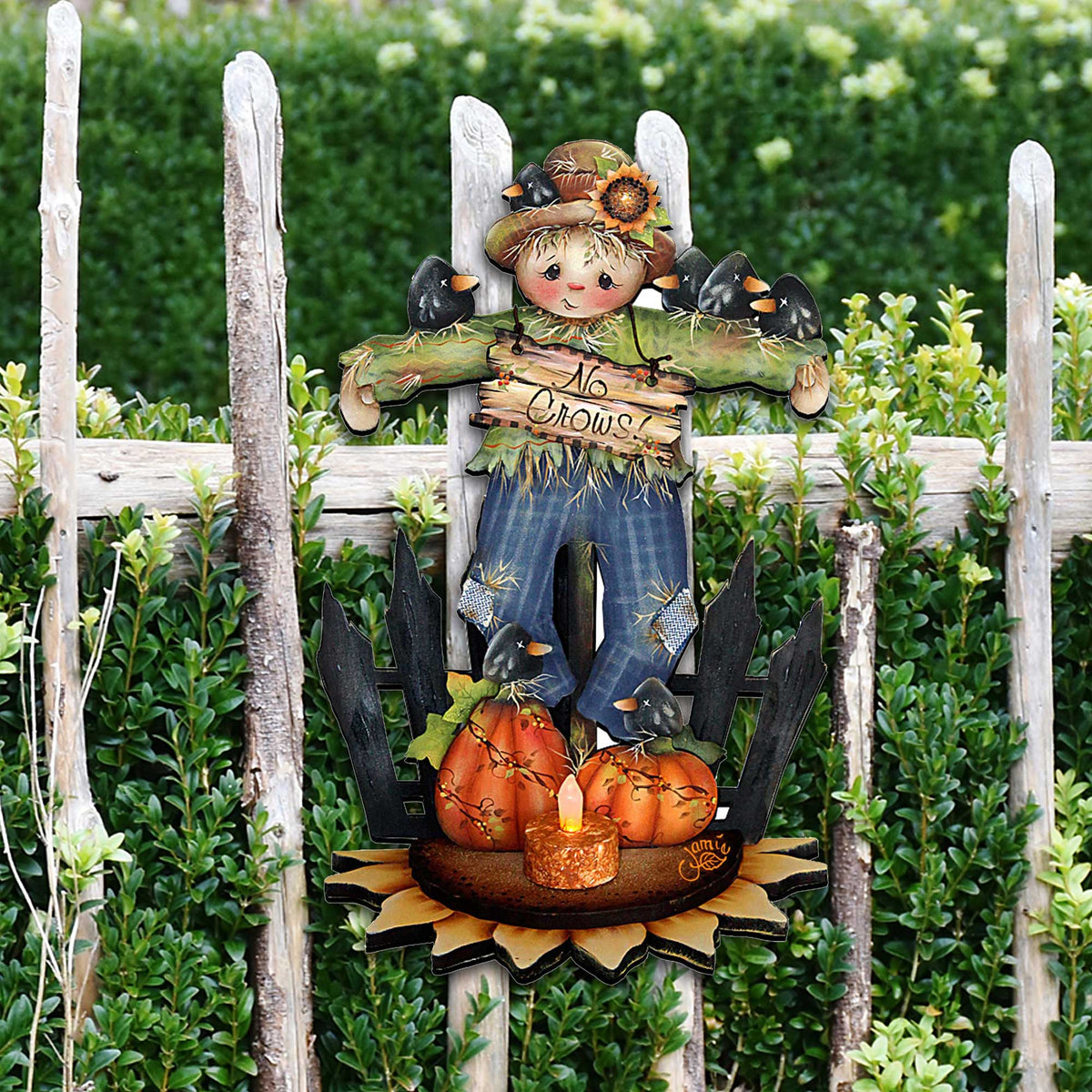 No Crows Scarecrow Halloween Door Decor by Jamie Mills-Price - Thanksgiving Halloween Decor - 8457404H